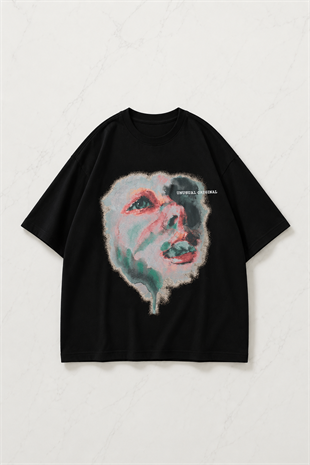 Blind Folded Detaylı Oversize Unisex T-shirt