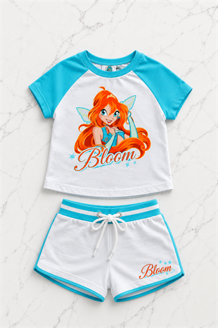 Bloom Turkuaz Şort T-shirt Takım