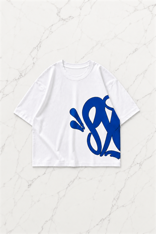 Blue Street Graffiti Beyaz Unisex T-shirt & Şort Takım