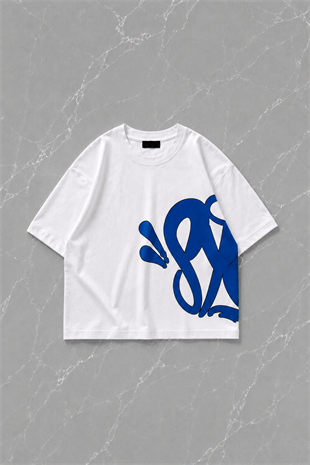 Blue Street Graffiti Beyaz Unisex T-shirt & Şort Takım