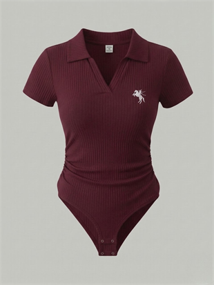 Bordo Polo Yaka Fitilli Likralı Premium Zıbın