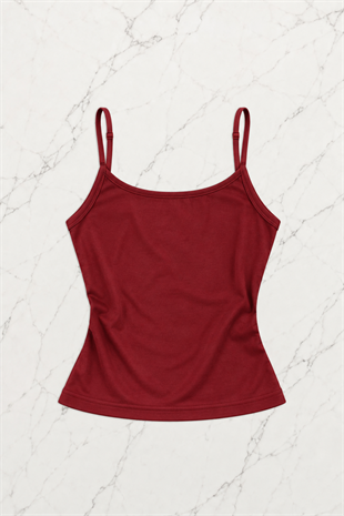 Bordo Skull Ambition Gotik Rose Y2K Askılı Crop