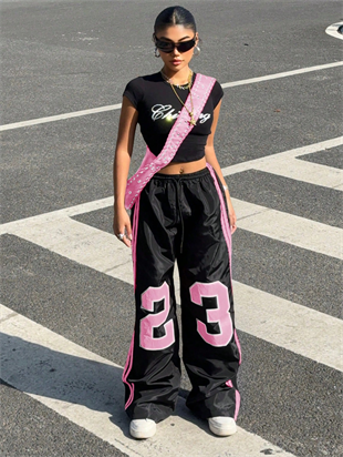 Casual Sports Jersey Pink Eşofman Altı