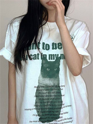 Cat Letter Oversize Unisex T-shirt