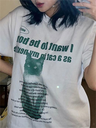Cat Letter Oversize Unisex T-shirt