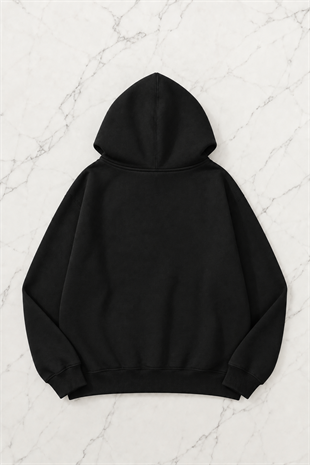 Dancing Skeleton Siyah Kapüşonlu Oversize Unisex Hırka