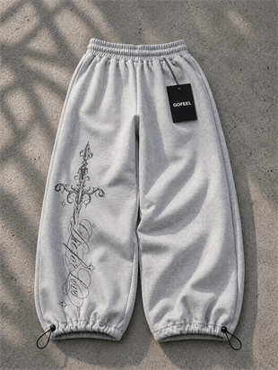 Defeat Gothic Detaylı Baggy Unisex Eşofman Altı