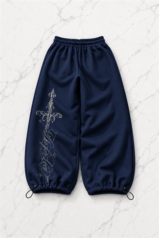 Defeat Gothic Detaylı Baggy Unisex Eşofman Altı
