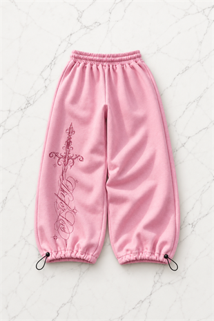 Defeat Gothic Detaylı Baggy Unisex Eşofman Altı