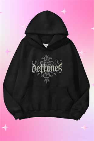 Deftones Siyah Kapüşonlu Oversize Unisex Sweatshirt