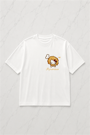 (Erkek) Hello Kitty Pop Corn Oversize Unisex T-shirt