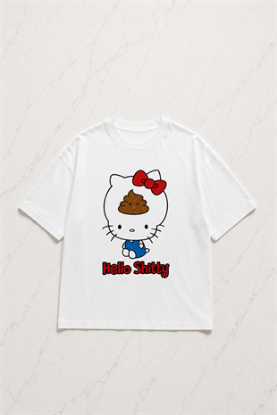 (Erkek) Hello Shitty Oversize Unisex T-shirt