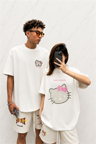 (Erkek) Kitty Cat Oversize Unisex T-shirt