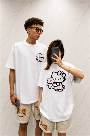 (Erkek) Kitty Friends Oversize Unisex T-shirt