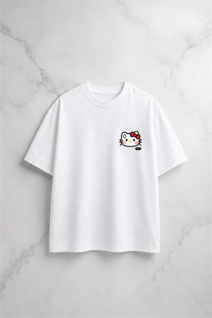 (Erkek) Şaşkın Kitty Oversize Unisex T-shirt