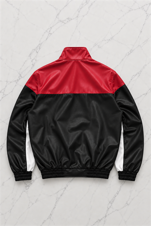 F1 Redbull Kırmızı/Siyah Deri Unisex Ceket