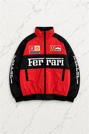 Ferrari 2S Desenli Unisex Bomber Ceket