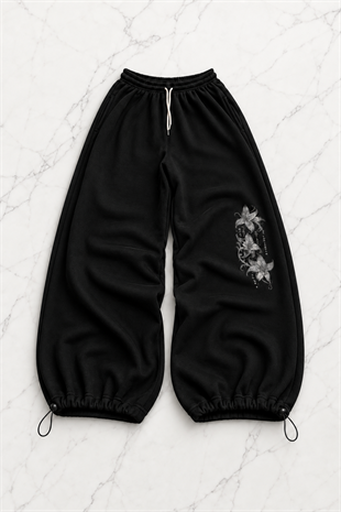Flower Baggy Kalıp Unisex Eşofman Altı
