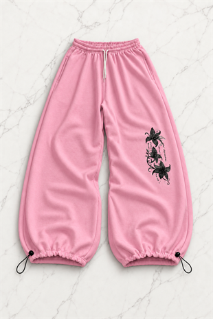 Flower Baggy Kalıp Unisex Eşofman Altı