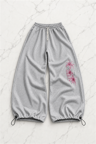 Flower Baggy Kalıp Unisex Eşofman Altı