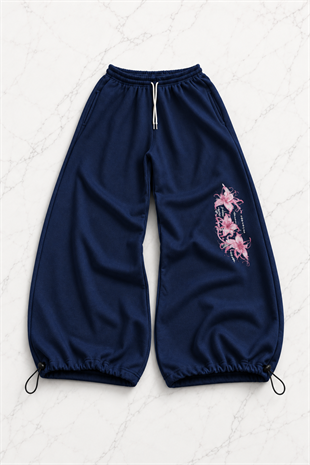 Flower Baggy Kalıp Unisex Eşofman Altı