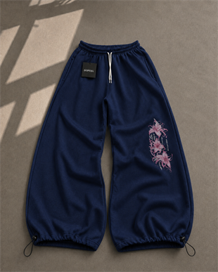 Flower Baggy Kalıp Unisex Eşofman Altı