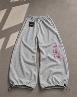 Flower Baggy Kalıp Unisex Eşofman Altı