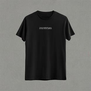 Girlfriend Baskılı Siyah Unisex Oversize T-shirt