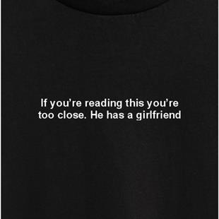 Girlfriend Baskılı Siyah Unisex Oversize T-shirt