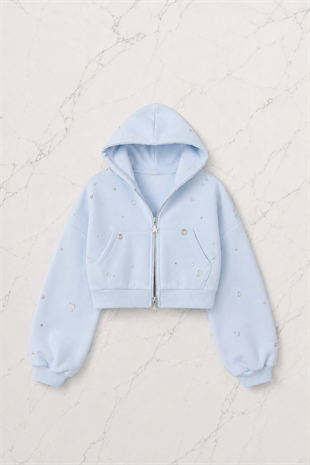 Glithch Eyelet Oversize Blue Eşofman Takımı