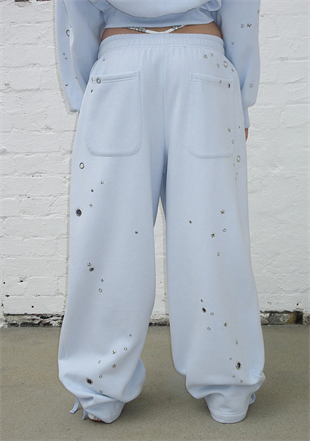 Glithch Eyelet Oversize Blue Eşofman Takımı