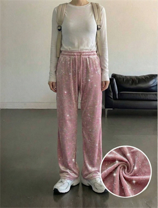 Glow Simli Baggy Unisex Eşofman Altı