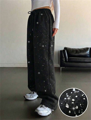 Glow Simli Baggy Unisex Eşofman Altı