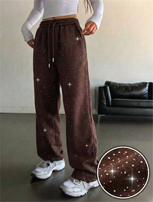 Glow Simli Baggy Unisex Eşofman Altı