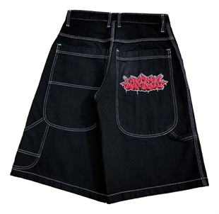 Graffiti Cortos Baggy Unisex Retro Şort