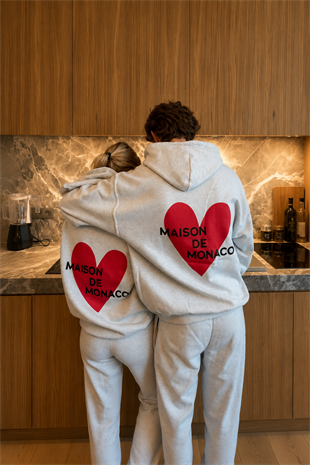 Grey Sırt Heart Maıson Sweatshirt