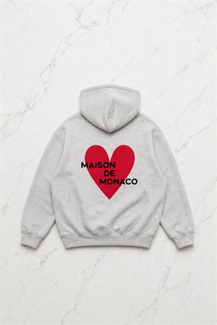 Grey Sırt Heart Maıson Sweatshirt