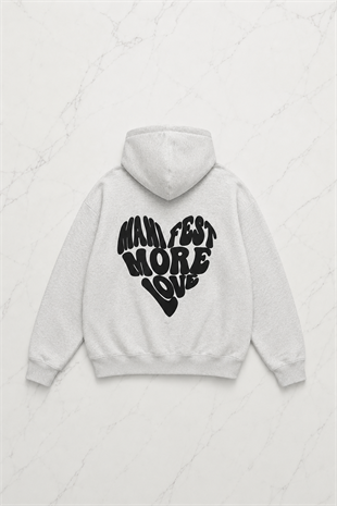 Grey Sırt Manifest More Love Sweatshirt