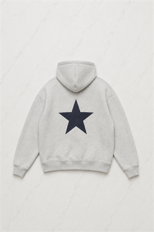 Grey Sırt Navy Blue Star Sweatshirt