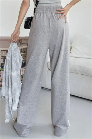 Gri Bol Paça Eşofman Altı