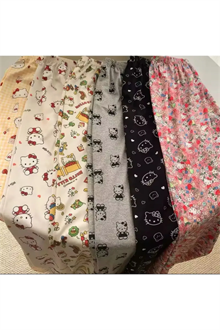 Gri Hello Kitty Detail Unisex Pijama