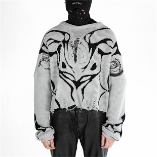 Gri Vintage Aesthetic Selves Oversize Kazak