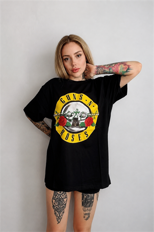Guns N Roses Logo Siyah Unisex T-Shirt