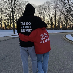 Happy to Met Sevgililer Günü Özel Oversize Sweatshirt
