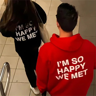 Happy to Met Sevgililer Günü Özel Oversize Sweatshirt