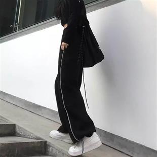 Harajuku Zip Detail Black Tracksuit Siyah Oversize Pantolon