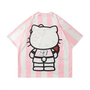 Hello Kitty Cute Pembe Jersey Oversize Forma
