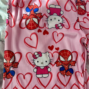Hello Kitty & Spider-Man Detail Unisex Pembe Eşofman Altı