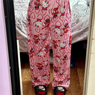 Hello Kitty & Spider-Man Detail Unisex Pembe Eşofman Altı