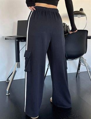 Jogg Siyah Kargo Cepli Eşofman Altı  